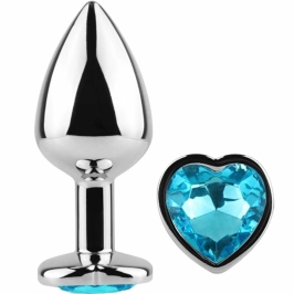 SecretPlay Metal Plug Blue Heart Small 7cm - Aluminum Intimate Accessory