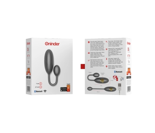 ONINDER Denver Black App-Controlled Vibrating Egg 7x2.7cm Waterproof