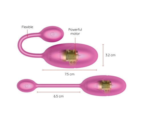 ONINDER Tokyo Pink Vibrating Egg 7.5x3.2cm App-Controlled Waterproof
