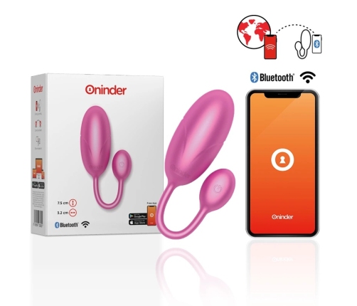 ONINDER Tokyo Pink Vibrating Egg 7.5x3.2cm App-Controlled Waterproof
