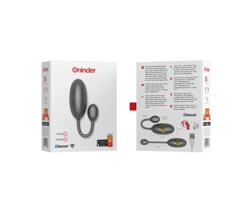 ONINDER Tokyo Black Vibrating Egg 7.5x3.2cm App-Controlled, Waterproof