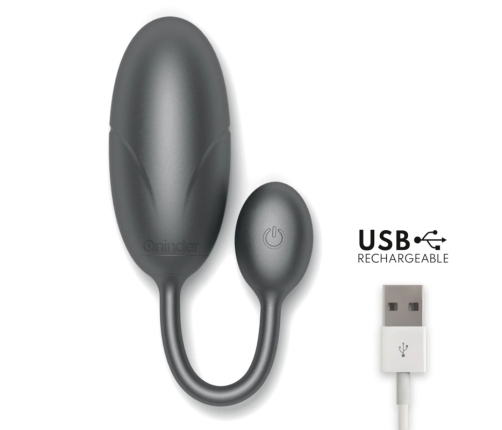 ONINDER Tokyo Black Vibrating Egg 7.5x3.2cm App-Controlled, Waterproof