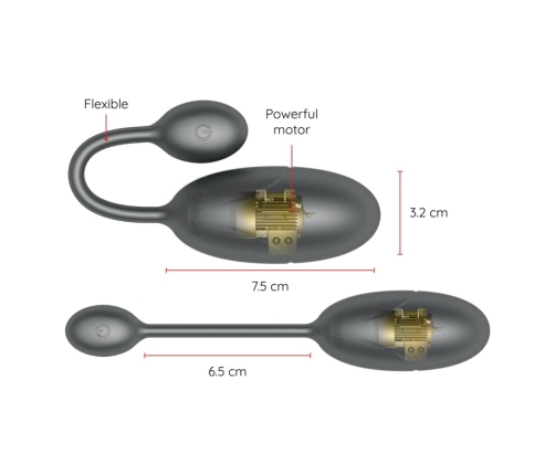 ONINDER Tokyo Black Vibrating Egg 7.5x3.2cm App-Controlled, Waterproof