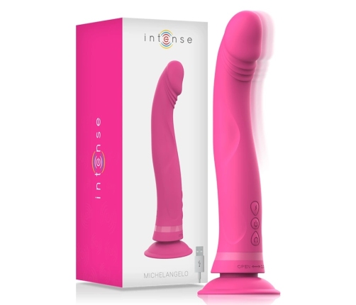 Intense Michelangelo Pink Silicone Vibrating Model with Suction Cup 11cm
