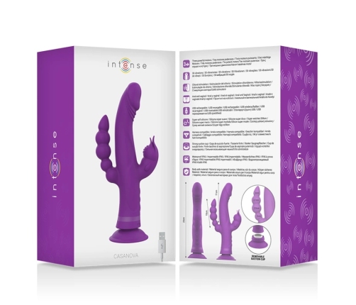 Intense Casanova Triple Motor Silicone System, Purple, 11cm, Waterproof