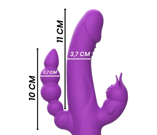 Intense Casanova Triple Motor Silicone System, Purple, 11cm, Waterproof