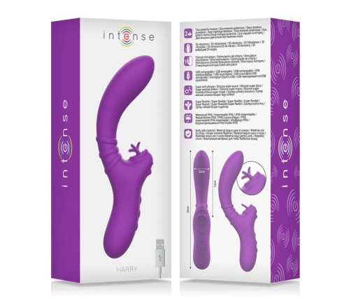 Intense Harry Flexible Personal Massager with Vibrating Tongue - Purple