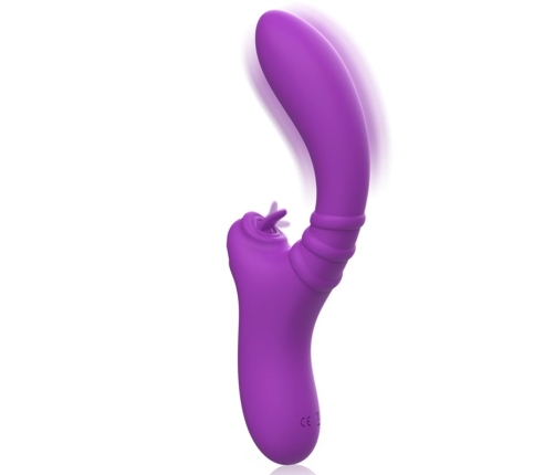 Intense Harry Flexible Personal Massager with Vibrating Tongue - Purple