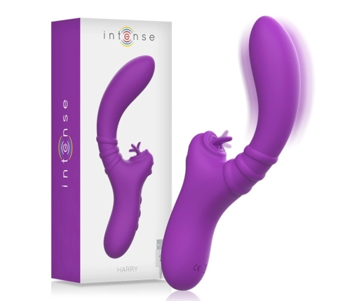 Intense Harry Flexible Personal Massager with Vibrating Tongue - Purple