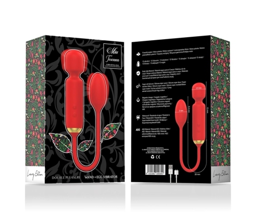 MIA Toscana Double Pleasure Wand & Vibrating Egg - Rechargeable Silicone Set