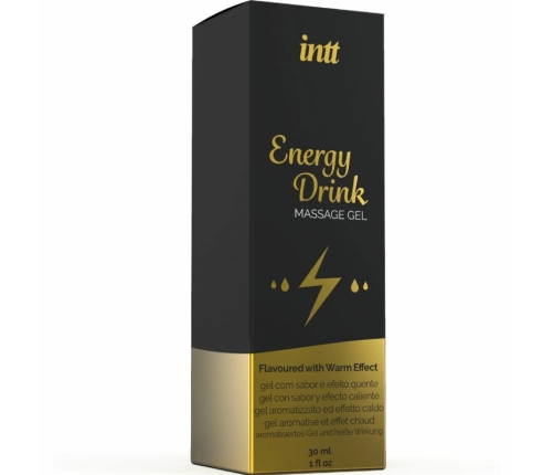 INTT MASSAGE & ORAL SEX - GEL DE MASAJE CON SABOR A BEBIDA ENERGETÍCA Y EFECTO CALOR