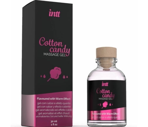 INTT Cotton Candy Massage Gel 30ml - Warming, Edible, Sweet Aroma
