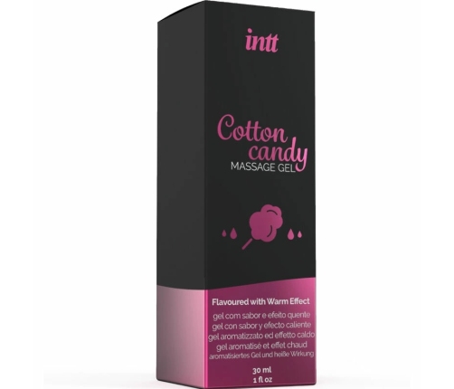INTT Cotton Candy Massage Gel 30ml - Warming, Edible, Sweet Aroma