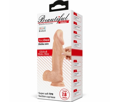 BAILE - BEAUTIFUL ENCOUNTER ZEBULON FLEXIBLE REALISTIC DILDO 19.4 CM NATURAL