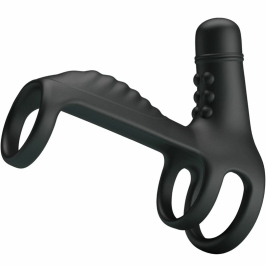 Pretty Love Elastic Silicone Vibration Extension Sleeve Black 10 Modes