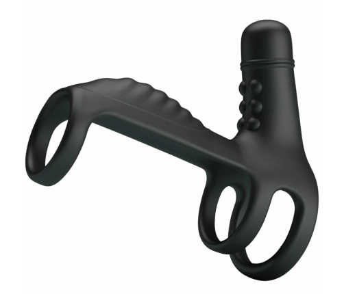 Pretty Love Elastic Silicone Vibration Extension Sleeve Black 10 Modes