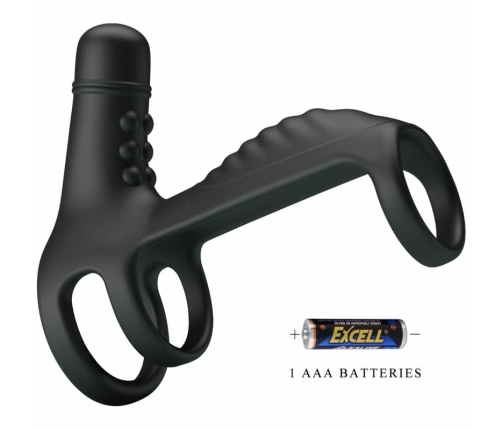 Pretty Love Elastic Silicone Vibration Extension Sleeve Black 10 Modes