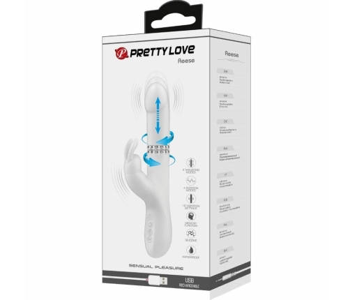 Pretty Love Reese Intimate Machine with Silver Rotating System, USB, Pink