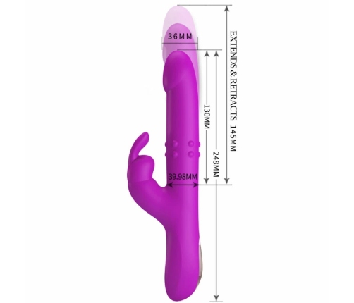 Pretty Love Reese Intimate Machine Purple Silicone, Multi-Mode Rotation