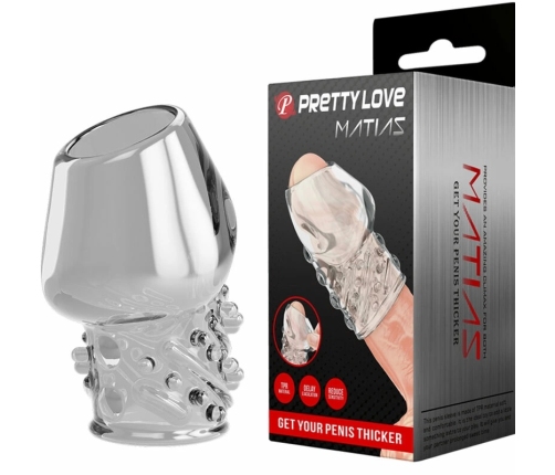 Pretty Love Matias Transparent Extension Sleeve TPR Crystal 90mm