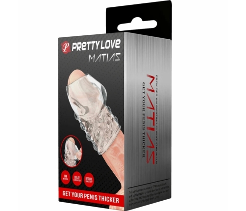 Pretty Love Matias Transparent Extension Sleeve TPR Crystal 90mm