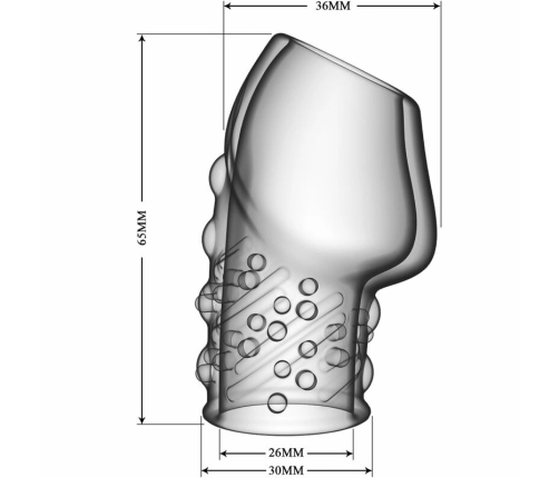 Pretty Love Matias Transparent Extension Sleeve TPR Crystal 90mm