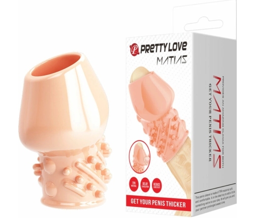 Pretty Love Matias Comfort Extension Sleeve, TPR, Natural, 9 cm