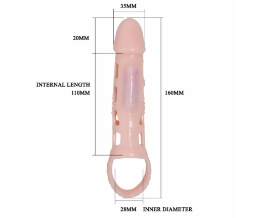 Pretty Love Harrison Extension Sleeve with Vibration & Adjustable Strap 13.5 cm