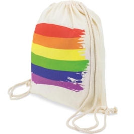 PRIDE Cotton Backpack with Rainbow Flag Design - Lightweight & Durable