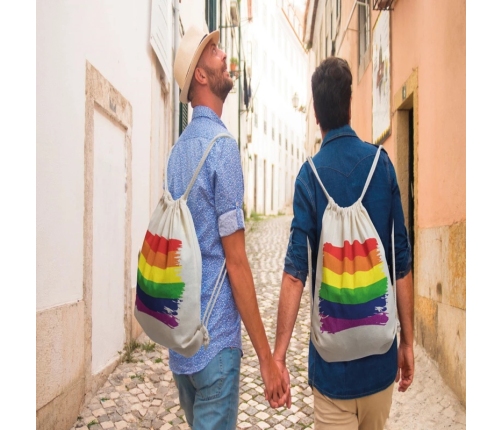PRIDE Cotton Backpack with Rainbow Flag Design - Lightweight & Durable
