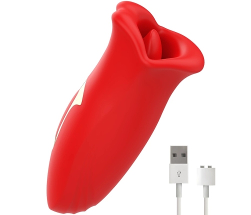 MIA SICILIA Double Action Vibrating Stimulator with Flexible Tongue, Pink