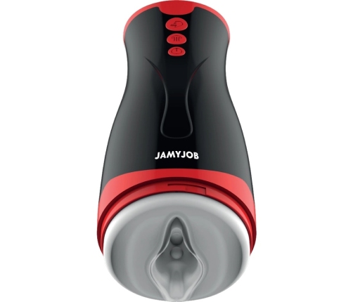 Jamyjob Jango Compression & Vibration Intimate Device, Rechargeable, Black-Red