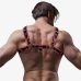 Fetish Submissive Attitude Men's Chest Harness Eco-Leather Black/Red Adjustable