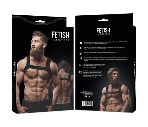 Fetish Submissive Attitude Neoprene Chest Harness for Men L - Adjustable Fit