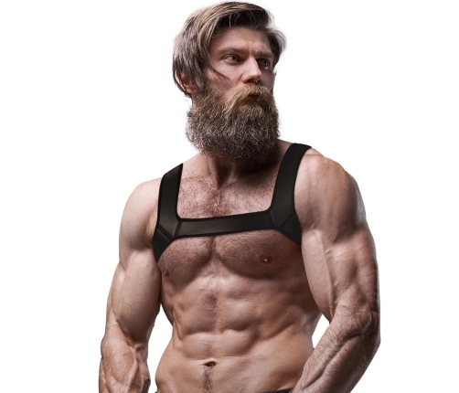 Fetish Submissive Attitude Neoprene Chest Harness for Men L - Adjustable Fit