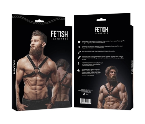 Fetish Submissive Attitude Men's Adjustable Chest Harness Vegan Leather