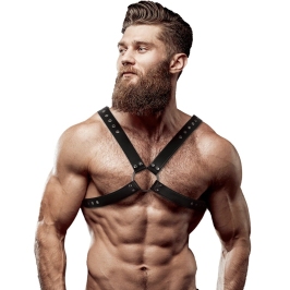 Fetish Submissive Attitude Men's Adjustable Chest Harness Vegan Leather