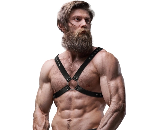Fetish Submissive Attitude Men's Adjustable Chest Harness Vegan Leather
