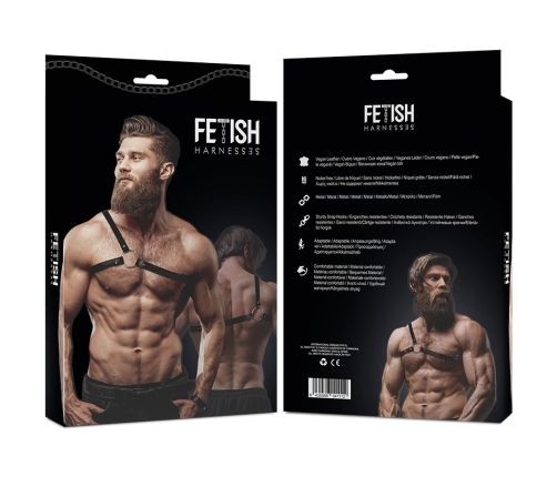 Fetish Submissive Attitude Men’s Crossed Shoulder Vegan Leather Harness