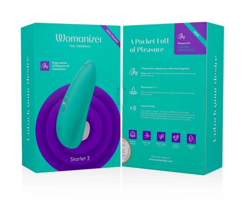 Womanizer Starlet 3 Intimate Air System Turquoise, 6 Levels, Waterproof