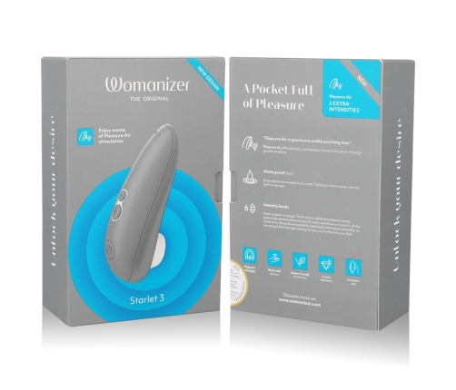 Womanizer Starlet 3 Intimate Air System Grey, 6 Levels, Waterproof