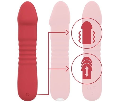 Intense Juni Up & Down 10 Red Vibrating Device - Silicone, Waterproof