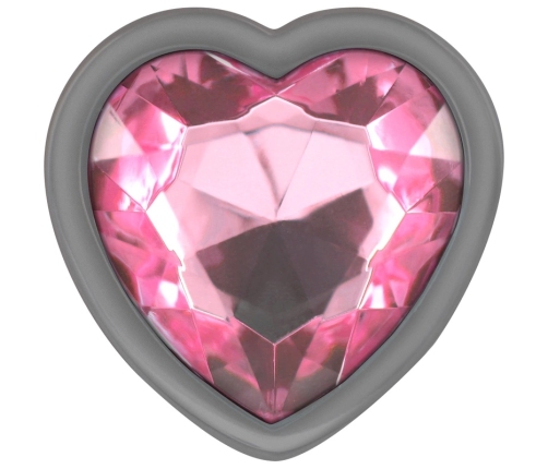 Intense Aluminum Metal Plug Pink Heart Jewel Size S