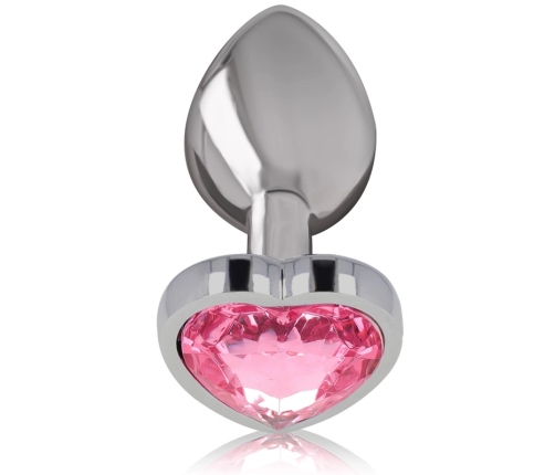 Intense Aluminum Metal Plug Pink Heart Jewel Size S