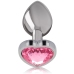 Intense Aluminum Metal Plug Pink Heart Jewel Size S