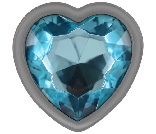 Intense Aluminum Metal Plug S Blue Heart Jewel - Compact Elegant Design