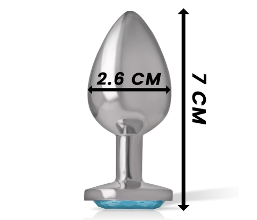 Intense Aluminum Metal Plug S Blue Heart Jewel - Compact Elegant Design