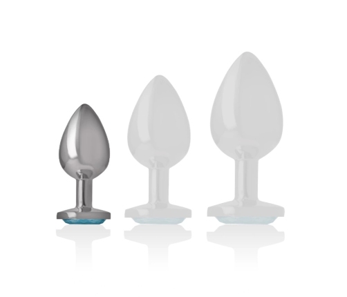 Intense Aluminum Metal Plug S Blue Heart Jewel - Compact Elegant Design