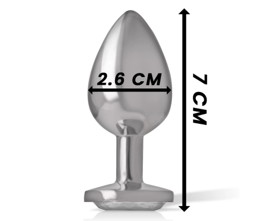 INTENSE White Heart Aluminum Metal Plug S - Decorative Crystal Base