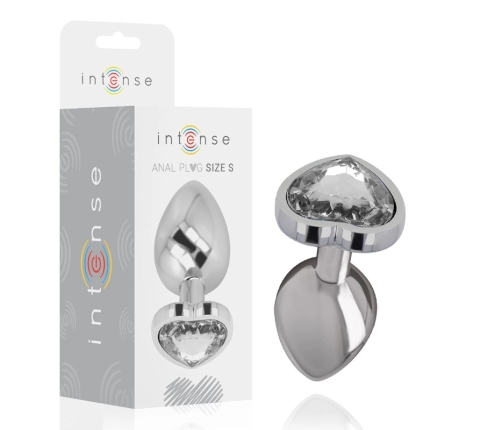 INTENSE White Heart Aluminum Metal Plug S - Decorative Crystal Base